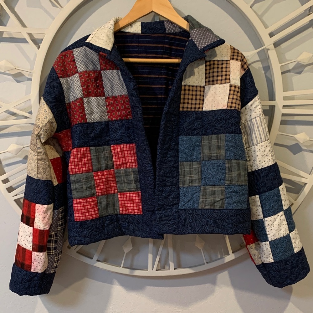 Handmade one-of-a-kind Patchwork Quilted Jacket - QUILT COAT - Picture 10 of 12
